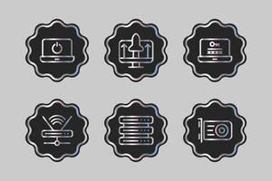 set of icons for computer vector