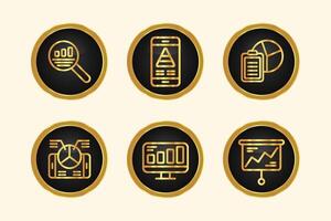 set of icons for graph vector