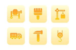 set of icons for construction vector