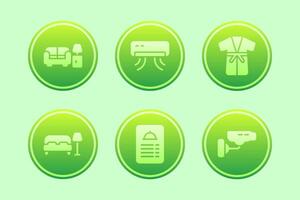 set of icons for hotel vector