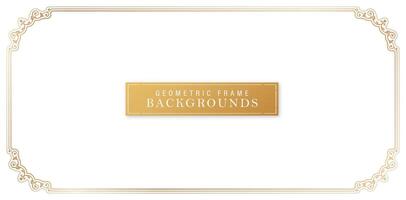 golden frame with ornate border elegant line art design isolated white backgrounds for space text, luxury invitations, certificate of completion templates, stationery designs materials, collages decks vector