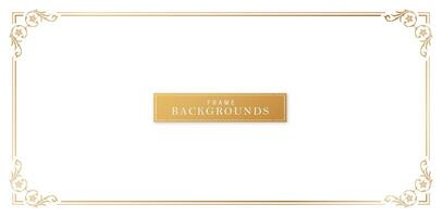 vector gold decorative frames on a isolated white backgrounds for space text, luxury invitation, certificate of completion templates, stationery designs materials, collages decks, decoration geometric