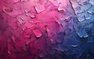 ai generado rosado y azul neón Encendiendo en un muro, en el estilo de grueso pasta textura, ligero granate y oscuro gris, realista representación de ligero y sombra. generativo ai foto