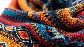 AI generated Colorful Handmade Knitwear Detail and Texture photo