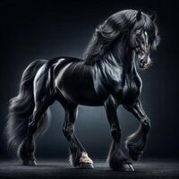 AI generated Thundering Majesty The Mighty Horse Exuding Power photo