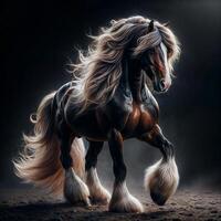 AI generated Thundering Majesty The Mighty Horse Exuding Power photo