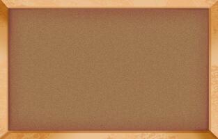 Blank copy spaced cork notice board with wooden frame illustration background isolated on horizontal ratio template. Presentation title cover, website backdrop, poster print or brochure background. photo