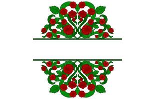 Flora and Rose Ornament Frame Border Vector For Decoration Design