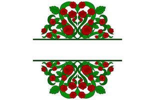 Flora and Rose Ornament Frame Border Vector For Decoration Design