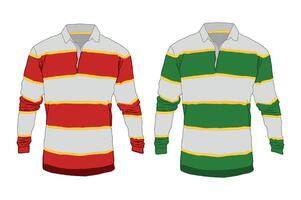 Set Of Vintage Rugby Polo Long Sleeve Shirt vector