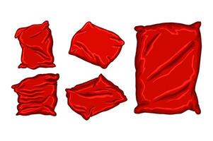 Set Of Red Pillow Vector