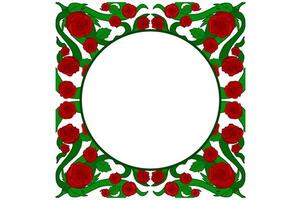 Flora and Rose Ornament Frame Border Vector For Decoration Design