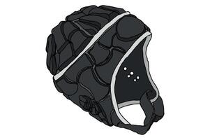 Sport - Black Rugby Helmet Vector