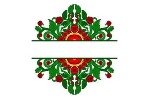 Flora and Rose Ornament Frame Border Vector For Decoration Design