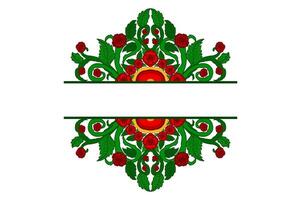 Flora and Rose Ornament Frame Border Vector For Decoration Design