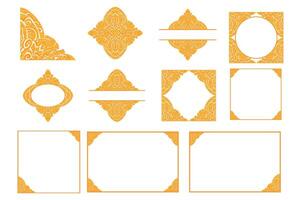 Set Of Golden Ornament Frame Border Vector Design For Decoration Element