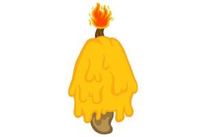 Cashew Fruit Candle Melting Vector