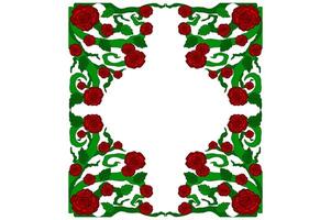 Flora and Rose Ornament Frame Border Vector For Decoration Design