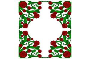 Flora and Rose Ornament Frame Border Vector For Decoration Design