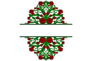 Flora and Rose Ornament Frame Border Vector For Decoration Design
