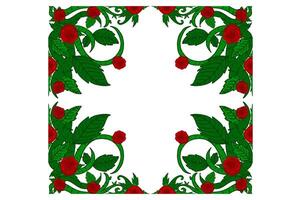 Flora and Rose Ornament Frame Border Vector For Decoration Design