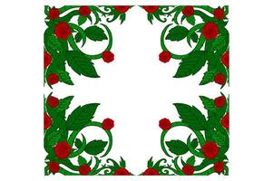 Flora and Rose Ornament Frame Border Vector For Decoration Design