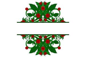 Flora and Rose Ornament Frame Border Vector For Decoration Design