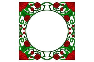 Flora and Rose Ornament Frame Border Vector For Decoration Design