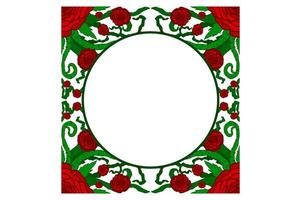 Flora and Rose Ornament Frame Border Vector For Decoration Design