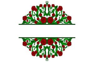 Flora and Rose Ornament Frame Border Vector For Decoration Design