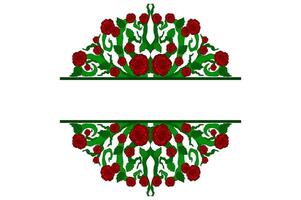 Flora and Rose Ornament Frame Border Vector For Decoration Design