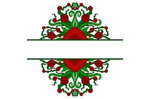 Flora and Rose Ornament Frame Border Vector For Decoration Design