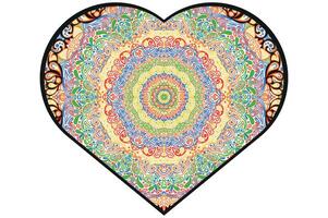 Love Mandala Ornament Vector Design For Valentine Decoration