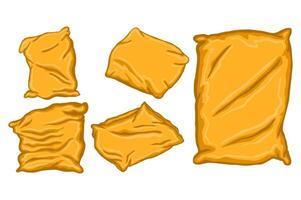 Set Of Yellow Pillow Vector