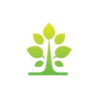 Tree icon concept of a stylized tree with leaves,  vector illustration