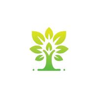 Tree icon concept of a stylized tree with leaves,  vector illustration