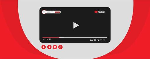 Youtube Channel Cover Wireframe. Youtube Banner For Design Your Channel. Youtube Channel Name Lower Third vector