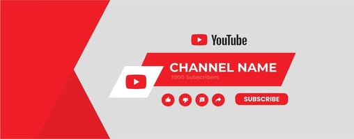 Youtube Channel Cover Wireframe. Youtube Banner For Design Your Channel. Youtube Channel Name Lower Third vector