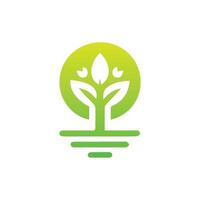 Tree icon concept of a stylized tree with leaves,  vector illustration