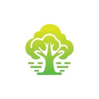 Tree icon concept of a stylized tree with leaves,  vector illustration