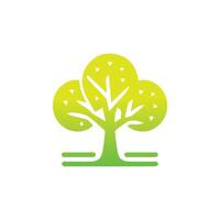 Tree icon concept of a stylized tree with leaves,  vector illustration