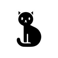 Vector isolated cat silhouette, logo, print, decorative sticker