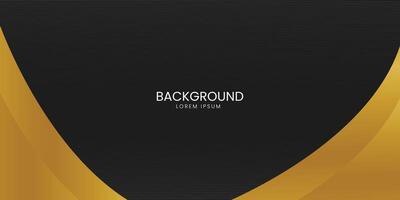 Black premium background with luxury dark golden geometric elements. Rich background for poster, banner, flyer etc. Vector EPS