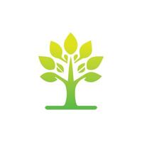 Tree icon concept of a stylized tree with leaves,  vector illustration