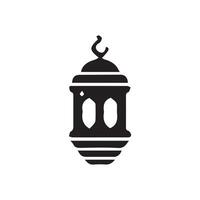 Ramadan Lantern Symbol Monochrome Background Vector Illustration