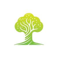 Tree icon concept of a stylized tree with leaves,  vector illustration