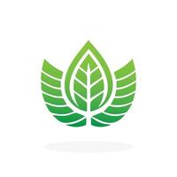 Green Leaf Icon Vector Illustrations. Landscape design, garden, Plant, nature and ecology vector logo. Ecology Happy life Logotype concept icon. Vector illustration, Graphic Design Free Vector