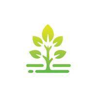 Tree icon concept of a stylized tree with leaves,  vector illustration