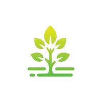 Tree icon concept of a stylized tree with leaves,  vector illustration