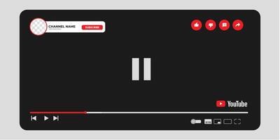 Youtube Channel Cover Wireframe. Youtube Banner For Design Your Channel. Youtube Channel Name Lower Third vector